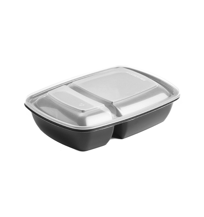 Obaly PP Černá 2 Vrstvy s Víčko 1300ml 28x20cm (15 Ks) Obaly PP Černá 2 Vrstvy s Víčko 1300ml 28x20cm (15 Ks)
