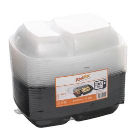 Obaly PP Černá 2 Vrstvy s Víčko 1300ml 28x20cm (90 Ks)