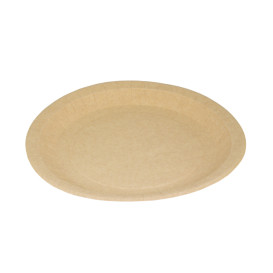 Kartonové Talíře Kulatý Proti Tukům Kraft Ø22cm 195g/m² (50 Ks)