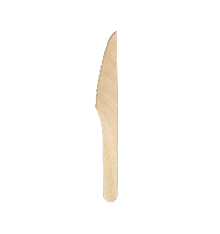 Nůž Jednorázové Dřevo 16,5cm (25 Ks) Nůž Jednorázové Dřevo 16,5cm (25 Ks)