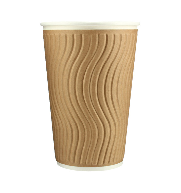 Kartonové Kelímek Zvlněný 16 Oz/495ml Kraft Ø9,0cm (620 Ks) Kartonové Kelímek Zvlněný 16 Oz/495ml Kraft Ø9,0cm (620 Ks)