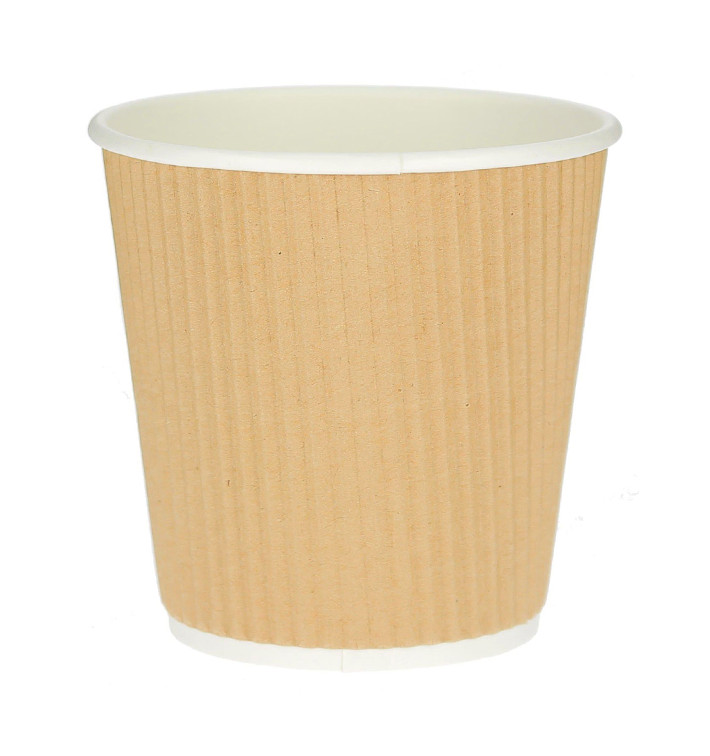 Kartonové Kelímek 4 Oz/120ml " Zvlněný Kraft " Hnědá Ø6,2 cm (1000 Ks) Kartonové Kelímek 4 Oz/120ml " Zvlněný Kraft " Hnědá Ø6,2 cm (1000 Ks)