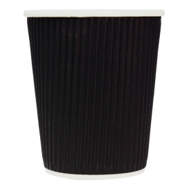 Kartonové Kelímek 8 Oz/250ml " Zvlněný " Černá Ø8cm (500 Ks)
