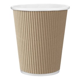 Kartonové Kelímek 8 Oz/250ml " Zvlněný Kraft " Hnědá Ø8cm (25 Ks)