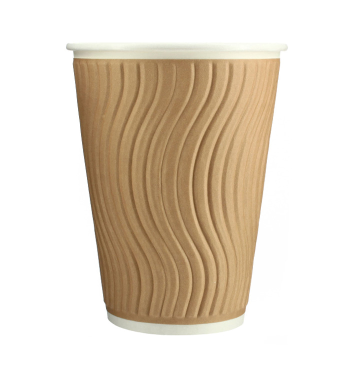 Kartonové Kelímek Zvlněný 12 Oz/360ml Kraft Ø9,0cm (37 Ks) Kartonové Kelímek Zvlněný 12 Oz/360ml Kraft Ø9,0cm (37 Ks)