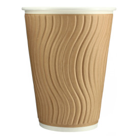 Kartonové Kelímek Zvlněný 12 Oz/360ml Kraft Ø9,0cm (740 Ks)