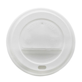 Víčko s Otvorem Bílá Kelímek s 12, 16 a 22 Oz Ø9,0cm (100 Ks)