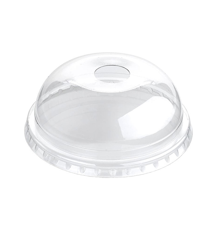 Plastové Víčko na Kelímek Vypouklé s Otvorem PET Krystal Ø9,4cm (100 Ks) Plastové Víčko na Kelímek Vypouklé s Otvorem PET Krystal Ø9,4cm (100 Ks)