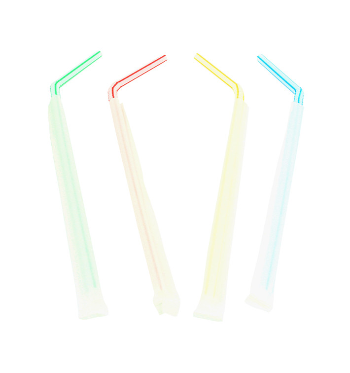 Brčka s Pružná s Rovné Pruhované Balené s Papírové Ø5mm 23cm (250 Ks) Brčka s Pružná s Rovné Pruhované Balené s Papírové Ø5mm 23cm (250 Ks)