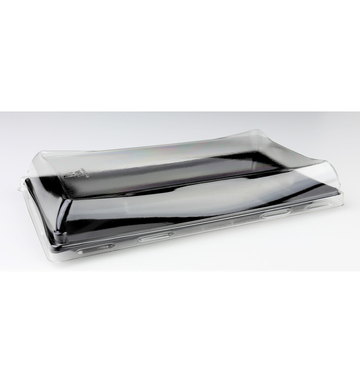 Podnos Plastový Černá s víkem 12x16cm (50 Ks) Podnos Plastový Černá s víkem 12x16cm (50 Ks)