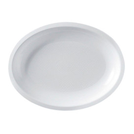 Podnos Oválný Bílá Round PP 255x190mm (600 Ks)