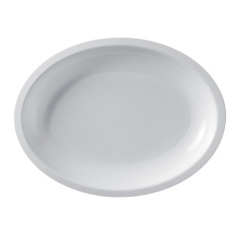 Podnos Oválný Bílá Round PP 255x190mm (50 Ks)