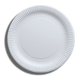 Papírové Talíř Bílý Biologicky Odbouratelný Ø23 cm (100 Ks)