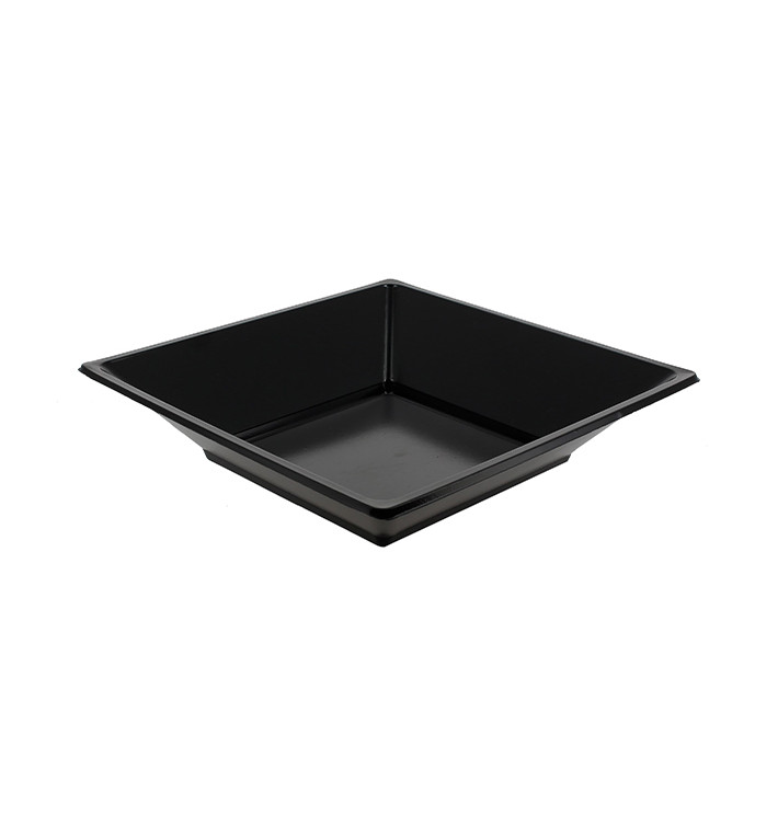 Plastové Talíř Hluboký Čtvercový Černá 170mm (6 Ks) Plastové Talíř Hluboký Čtvercový Černá 170mm (6 Ks)