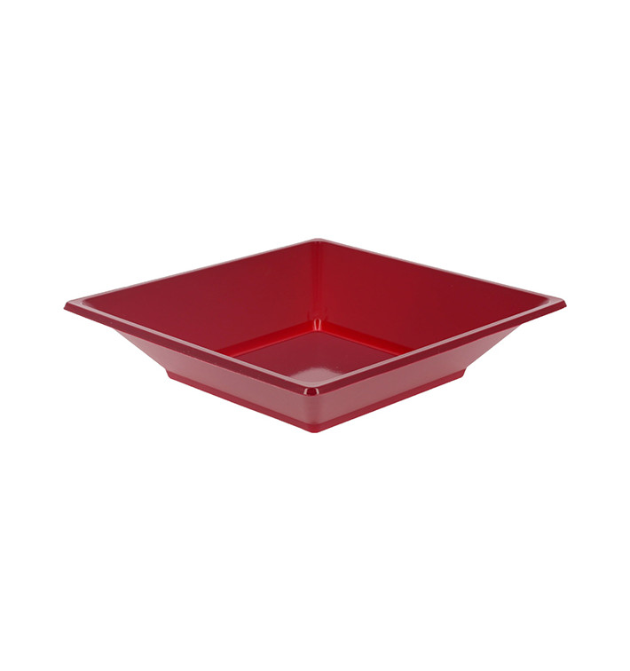 Plastové Talíř Hluboký Čtvercový Bordeaux 170mm (25 Ks) Plastové Talíř Hluboký Čtvercový Bordeaux 170mm (25 Ks)