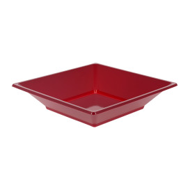 Plastové Talíř Hluboký Čtvercový Bordeaux 170mm (750 Ks)