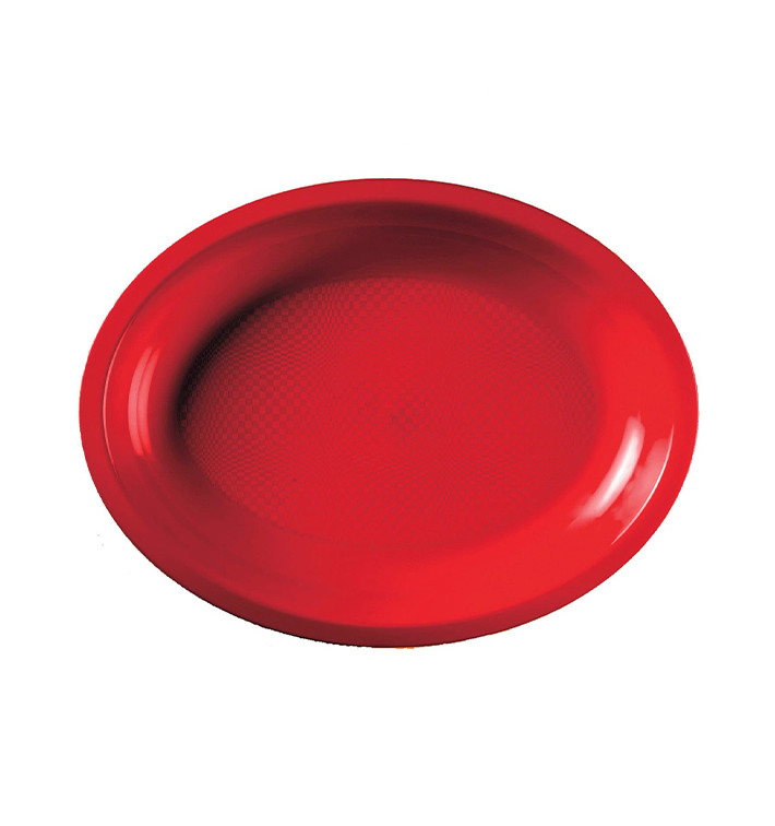 Podnos Oválný Červené Round PP 255x190mm (50 Ks) Podnos Oválný Červené Round PP 255x190mm (50 Ks)