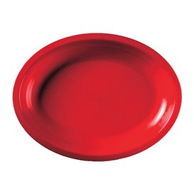 Podnos Oválný Červené Round PP 255x190mm (600 Ks)