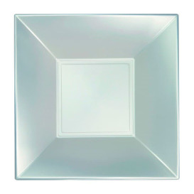 Plastové Talíř Hluboký Stříbrný Pěkný Pearl PP 180mm (25 Ks)