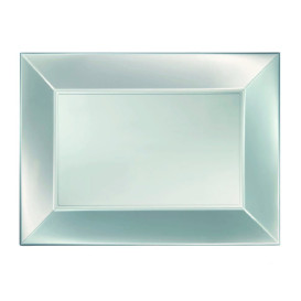 Podnos Plastový Stříbrný Pěkný Pearl PP 280x190mm (12 Ks)