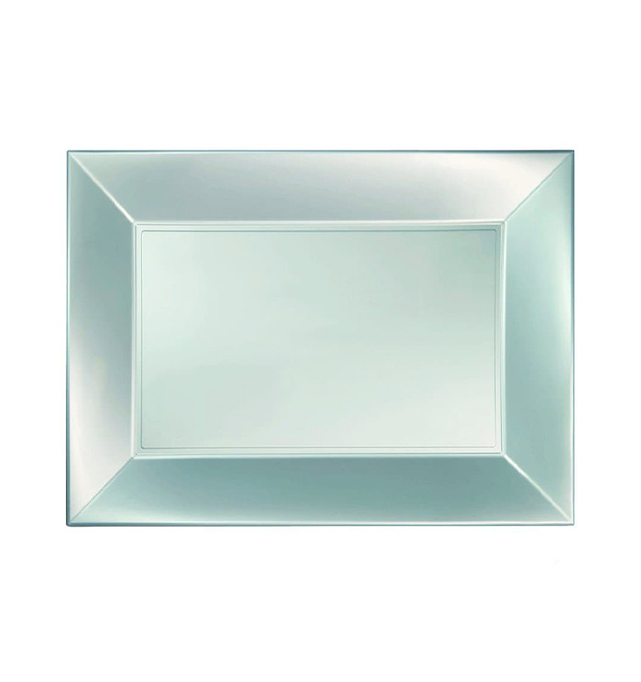 Podnos Plastový Stříbrný Pěkný Pearl PP 280x190mm (12 Ks) Podnos Plastový Stříbrný Pěkný Pearl PP 280x190mm (12 Ks)