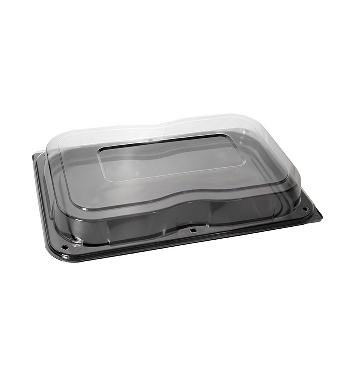 Podnos Plastový Černá s Víčko PET 55x37cm (15 Ks) Podnos Plastový Černá s Víčko PET 55x37cm (15 Ks)