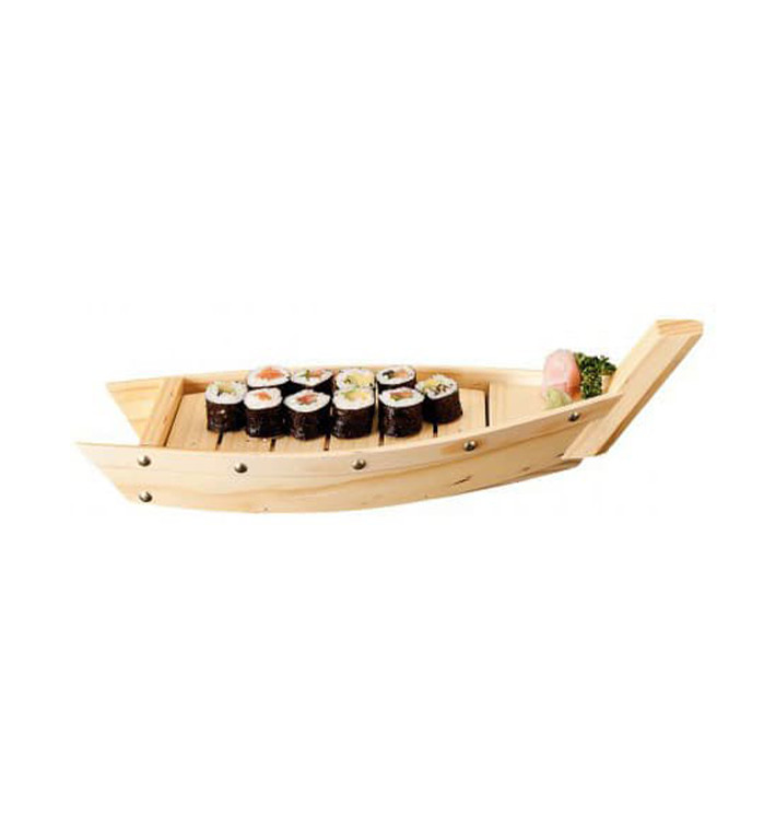 Dřevěné Sushi Lodi 44x13x11cm (1 Ks) Dřevěné Sushi Lodi 44x13x11cm (1 Ks)