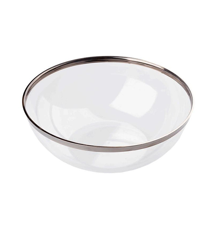 Misky PS Krystal Tvrdý s Okraj Stříbrný 3500ml Ø27cm (40 Ks) Misky PS Krystal Tvrdý s Okraj Stříbrný 3500ml Ø27cm (40 Ks)