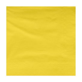 Papírové Ubrousky Dekorativní "Okraj" 25x25cm 2 Vrstvy Žlutá (200 Ks)