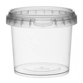 Plastové Obaly s Víčko s Integrovaným Víčkem 365 ml Ø9,5 (24 Ks)