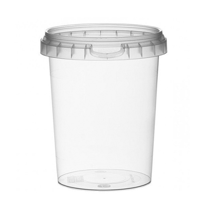 Plastové Obaly s Víčko s Integrovaným Víčkem 520 ml Ø9,5 (380 Ks) Plastové Obaly s Víčko s Integrovaným Víčkem 520 ml Ø9,5 (380 Ks)