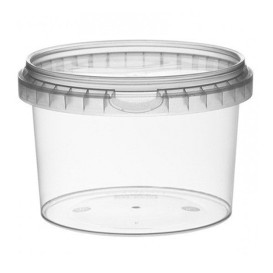 Plastové Obaly s Víčko s Integrovaným Víčkem 565 ml Ø11,8 (22 Ks)