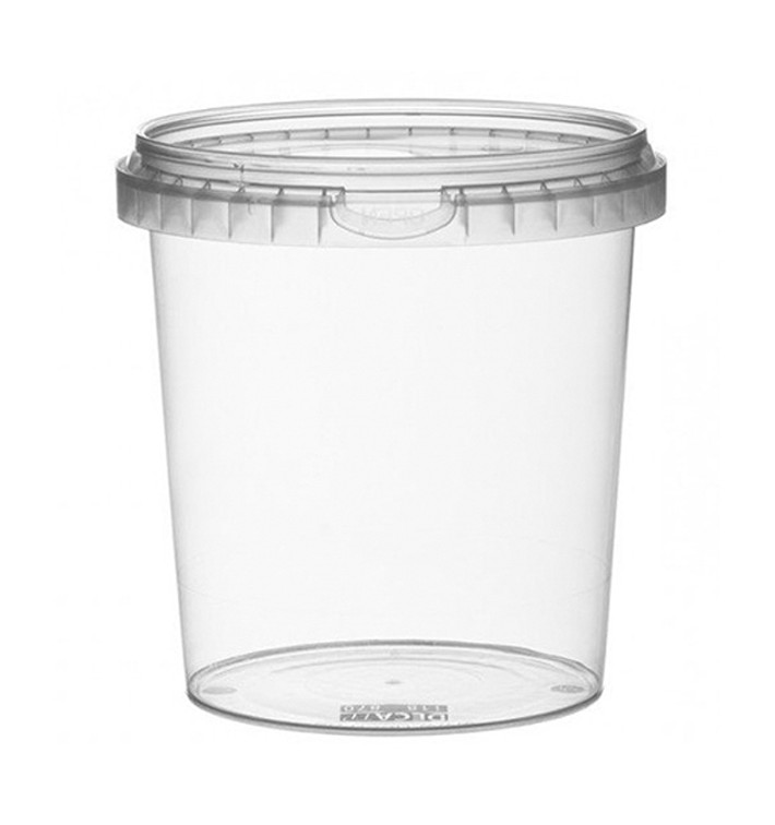 Plastové Obaly s Víčko s Integrovaným Víčkem 870 ml Ø11,8 (19 Ks) Plastové Obaly s Víčko s Integrovaným Víčkem 870 ml Ø11,8 (19 Ks)