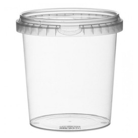 Plastové Obaly s Víčko s Integrovaným Víčkem 870 ml Ø11,8 (228 Ks)