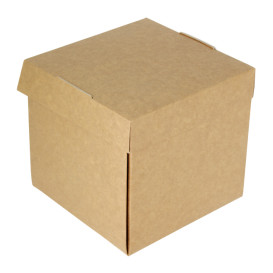 Rozkládací Krabička na Hamburger Kraft 13x13x13cm (25 Ks)