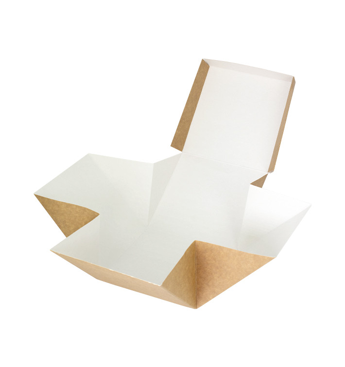 Rozkládací Krabička na Hamburger Kraft 13x13x13cm (25 Ks) Rozkládací Krabička na Hamburger Kraft 13x13x13cm (25 Ks)