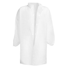 Průmyslové Šaty z Netkané Textilie PP na Suchý Zip bez Kapsy Bílý 3XL 35gr (1 Ks)