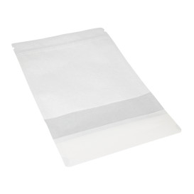 Tašky Doypack Bílá Cierre Facils Okénkem 16+8x26cm (50 Ks)