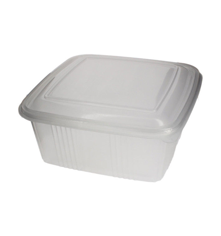 Miska Čtvercový Víčko s Víčkem PP 2000ml (200 Ks) Miska Čtvercový Víčko s Víčkem PP 2000ml (200 Ks)