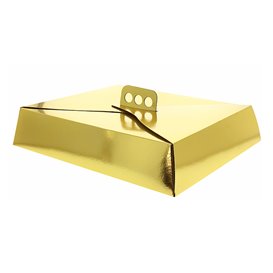 Krabička Karton Zlato na Dorty Čtvercový 23,5x30x8 cm (100 Ks)