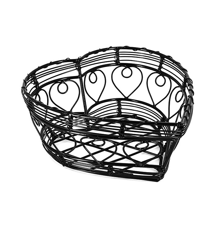 Koš Srdce Ocel Černá 180x180x90mm (1 Ks) Koš Srdce Ocel Černá 180x180x90mm (1 Ks)