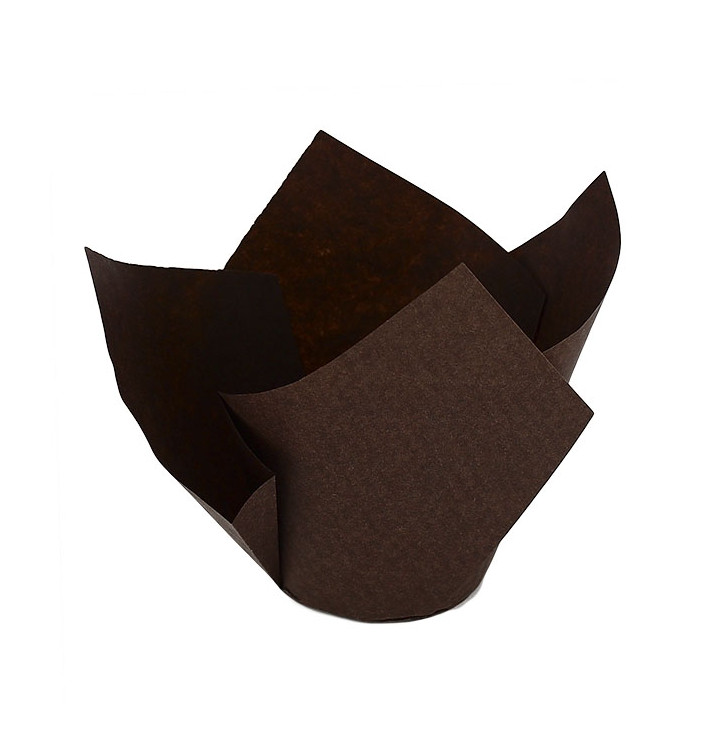Cukrářské Papírové Košíčky " Muffin " Tulipán Twist Ø50x65/98 mm Hnědá (2.000 Ks) Cukrářské Papírové Košíčky " Muffin " Tulipán Twist Ø50x65/98 mm Hnědá (2.000 Ks)