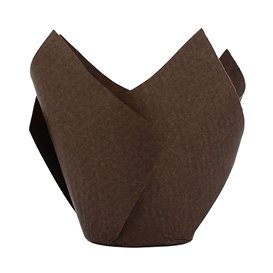 Cukrářské Papírové Košíčky " Muffin " Tulipán Twist Ø50x65/98 mm Hnědá (300 Ks)