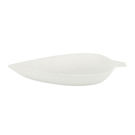 Mini Talíř z Cukrové Třtiny List Bílý 9x6cm (50 Ks)