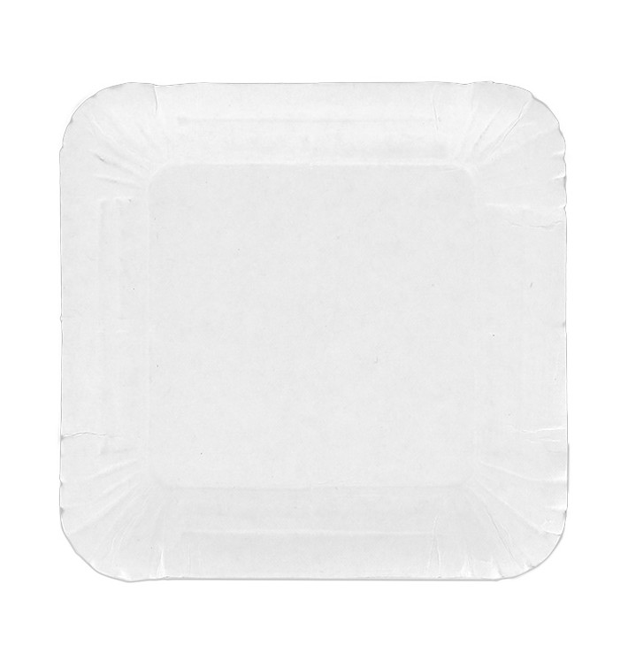 Papírové Podnos Čtvercový Bílá 13x13 cm (100 Ks) Papírové Podnos Čtvercový Bílá 13x13 cm (100 Ks)