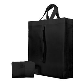 Plátěná Taška TNT PREMIUM Skládací Černá 40+15x40cm (25 Ks)