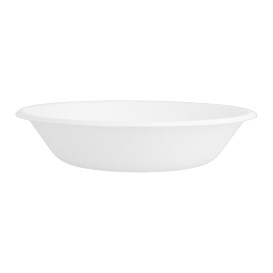 Talíř Hluboký z Cukrové Třtiny Bílý Ø160mm (50 Ks)