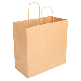 Papírové Tašky Kraft Hnědý s Ouškems 90g 32+16x31 cm (50 Ks)