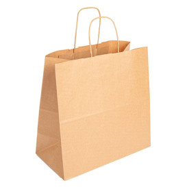 Papírové Tašky Kraft Hnědý s Ouškems 90g 32+16x31 cm (50 Ks)