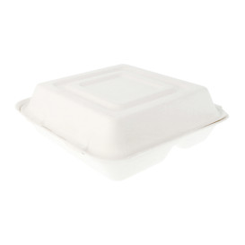 Menu Box z Cukrové Třtiny Bílý 3 Vrstvami 250x250x75mm (50 Ks)